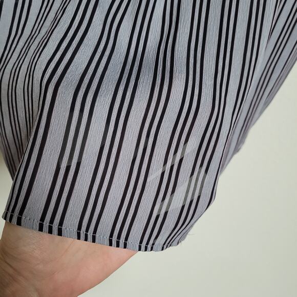 Vintage Blouse Nordstrom Womens Large 80s Vertical Stripe Office Business Casual - Picture 8 of 13